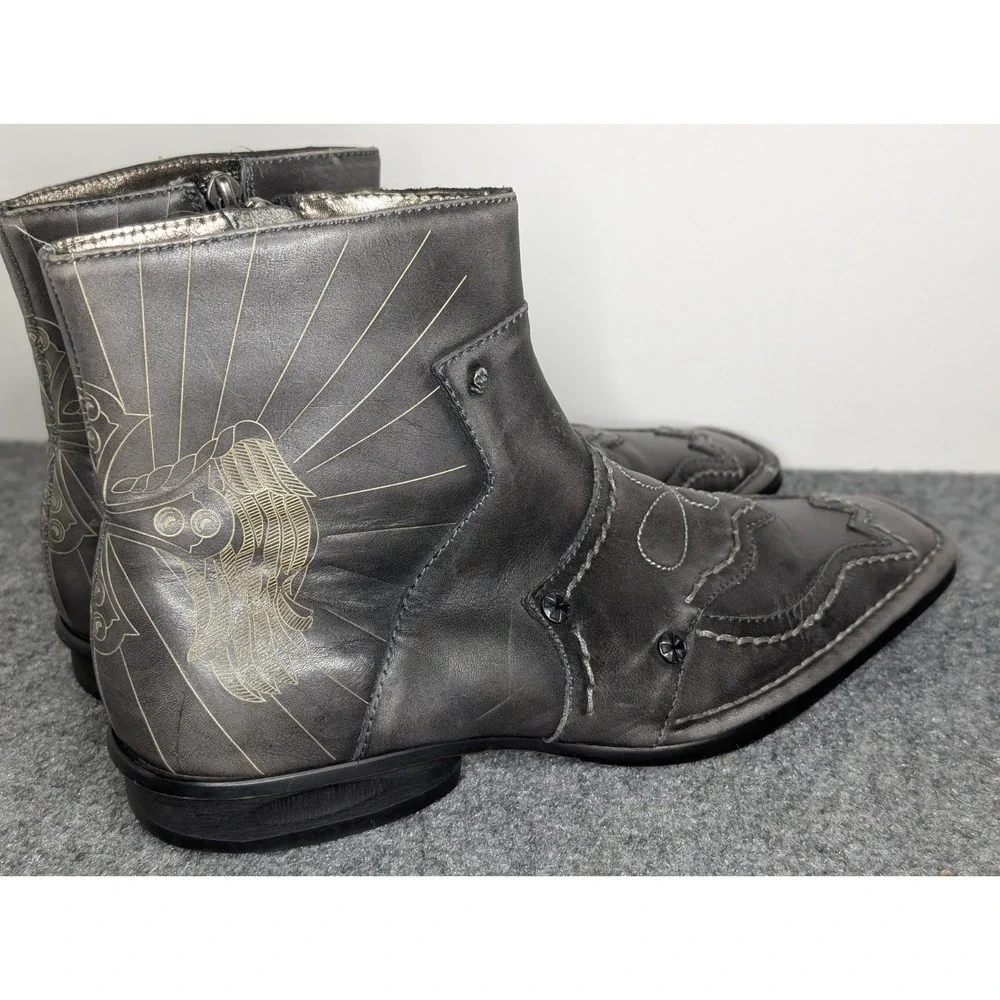 Mark Nason Lounge U Rock 71810 Men's Cross Leather Boots‎ Size 7 Gray